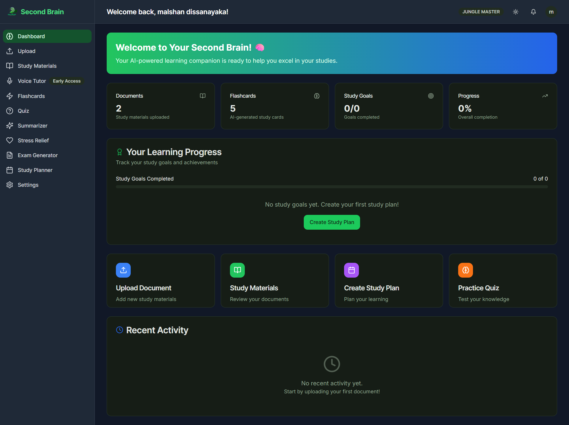 2nd Brain Dashboard Preview